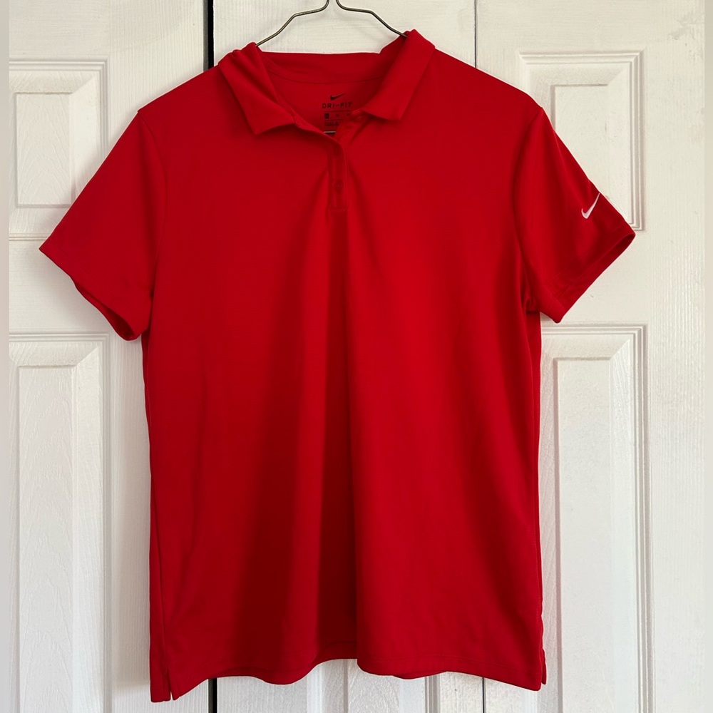 Nike Red Women's Button-Down Polo Shirt - Picture 5 of 7